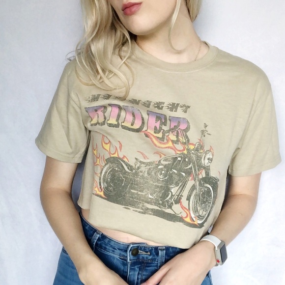 Midnight Rider NWOT Distressed Motorcycle Tee - Picture 2 of 6